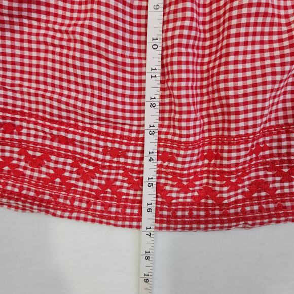 OLD NAVY Smocked Tie-Shoulder Red Gingham Sleeveless Women's Size Medium NWT - Picture 3 of 7